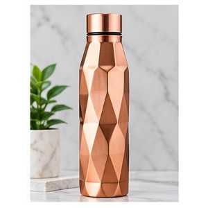 Botella de Agua de Cobre con Diseño de Cuentas Diagonales, Portátil para Viajes - Product Image 3