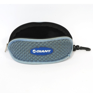 Eyelet Fabric Semi-Hard Rectangle Blue Hexagon Pattern Zipper Closure Eyeglasses <b>Case</b> - Product Image 3