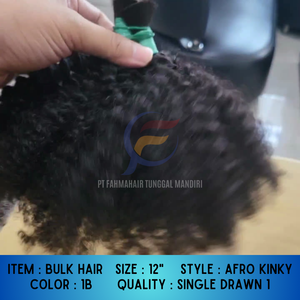 Extensions de cheveux naturels afro crépus Remy en vrac indonésiens originaux - Product Image 2