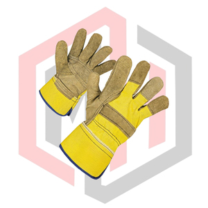 Chrome Leather Rigger Reinforced Palm Gloves Yellow Fabric Anti-static Silicone-free Soft Flexible Breathable Comfortable <b>Fire</b> - Product Image 3