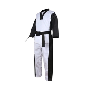 Kimono de judo unisexe pour adulte en coton, manches longues, durable, vêtement d'arts martiaux, coupe classique, logo frontal, en stock - Product Image 2