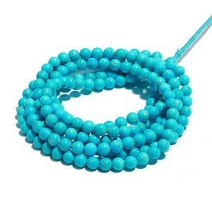 Cuentas Redondas Lisas de Turquesa Sleeping Beauty Arizona de 5-6mm, Calidad AA, Piedras Preciosas Naturales Sueltas para Joyería al por Mayor - Product Image 3