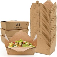 Contenants à emporter auto-élevables en papier kraft biodégradable de 70 oz pour salades, nouilles, restauration rapide et services de repas en restaurant
