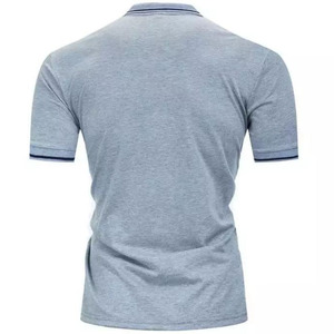 เสื้อยืดแขนสองชั้นผ้าฝ้าย 100% ใส่สบายสำหรับผู้ชาย ทรงหลวม ลายเรียบ ระบายอากาศได้ดี แห้งเร็ว - Product Image 2