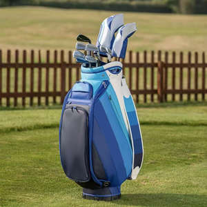 Sac de golf pliable en cuir PU, imperméable, bleu, léger, avec 6 séparateurs, logo brodé personnalisé, grande capacité - Product Image 1
