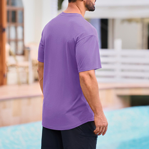 เสื้อยืดโอเวอร์ไซส์ผ้าคอตตอนผสม สำหรับผู้ชาย เนื้อผ้านุ่ม น้ำหนักเบา สวมใส่สบาย ทรงหลวม ระบายอากาศดี เหมาะสำหรับใส่ลำลองทุกวัน สตรีทแวร์ รับผลิตตามแบบ OEM - Product Image 2