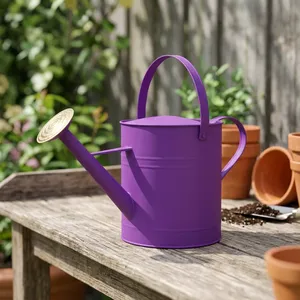Arrosoir de jardin en métal avec revêtement en poudre violette, décoratif, pour plantes d'intérieur et d'extérieur, balcon, maison, jardin - Product Image 4