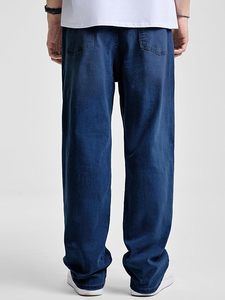 Men's Straight Leg Denim Jeans Mid Waist Loose Fit Regular Wash Cotton Casual Style Autumn Wear - Product Image 3