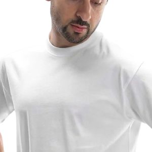 Camiseta Blanca de Manga Corta para Hombre, Cuello Redondo, Lisa, Informal, Básica, de Color Sólido, Corte Regular, para Uso Diario, Ropa Sencilla para Hombre - Product Image 2