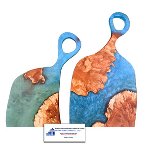 Posavasos de Resina de Madera Personalizados, Posavasos de Resina Epoxi para Bebidas, Juego de Posavasos de Resina Azul de Lujo, Venta Caliente 2026, Decoración del Hogar - Product Image 5