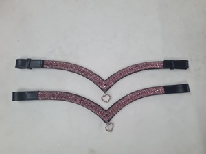 Cintas para la Cabeza de Caballo ALR de Cuero con Pedrería, Cristales y Diamantes, Diseño de 5 Filas, Ajuste Cómodo, Color Personalizable, Logotipo Personalizado, Diseños Personalizados - Product Image 2