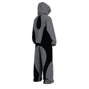 Ensemble de survêtement unisexe à capuche, couleur unie, coupe-vent durable, 100 % polyester, vêtements d'hiver décontractés de haute qualité, coupe régulière, fermeture éclair - Product Image 6