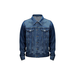 Chaqueta Vaquera Azul para Hombre con Logotipo Personalizado, Chaqueta Vaquera Vintage, Chaqueta Informal de Estilo Urbano, Fabricante de Marca Privada - Product Image 5