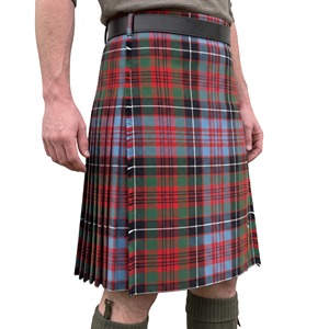 Kilt écossais traditionnel pour homme, rouge, vert, bleu, noir, à carreaux, avec boucles de ceinture en cuir - Product Image 4