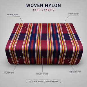 Rouleau de tissu rayé en nylon enduit de PVC tissé sur mesure pour sacs, bagages, équipements de plein air, rembourrage, applications industrielles et textiles - Product Image 6