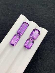 Pierre précieuse d'améthyste naturelle, cristal violet à taille radiant, pierre non montée pour la fabrication de bijoux, bague, pendentif, pierre de naissance de février - Product Image 6