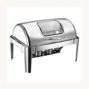 Plat à réchaud en acier inoxydable de qualité supérieure pour la réchauffe des aliments, idéal pour les mariages, les hôtels et les événements - Product Image 1