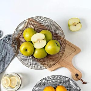 Cesta de Frutas de Alambre Metálico Hecha a Mano, Tazón Decorativo de Malla para Cocina, Mesa de Comedor, Organizador de Encimera, Decoración Rústica Moderna para el Hogar - Product Image 5