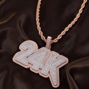 Collar con Colgante de Nombre Personalizado con Incrustaciones de Diamantes, Estilo Hip Hop, con Letras de Moissanita, Joyería para Hombre - Product Image 6