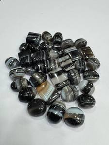Pierres d'agate noire naturelle en vrac, taille Asscher, taille Radiant, taille ovale, polies, 1-25 carats, pour la fabrication de bijoux - Product Image 1