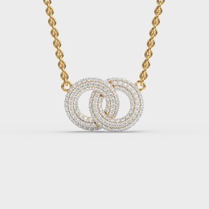 Gold Plated Zircon Cross Ring Pendant Necklace for Women Oval Cut Claw Set Brass Chain Gift Jewelry - Product Image 1