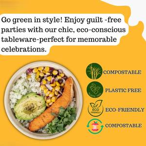 Tazón de Papel de Bambú Biodegradable Personalizado, Tazón de Bagazo de Caña de Azúcar para Catering, Compostable, Desechable, No Tóxico, Listo para Usar, CRADLE - Product Image 5