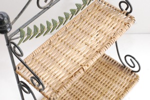 Vintage Rattan And Metal Wall Shelf Organizer Spice <b>Rack</b> Perfect For <b>Kitchen</b> Bathroom Home Decor And <b>Storage</b> Display From India - Product Image 6