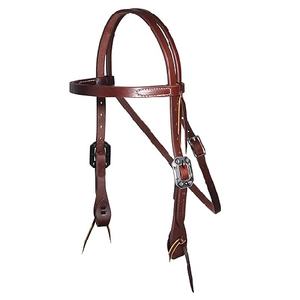 Têtière de qualité pour cheval de style western en cuir indien 100% pur avec gravures à la main et boucles en laiton - Product Image 3