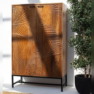 Vandana Vesta Vista - Mueble de Almacenamiento de Madera Tallada, Diseño Moderno de Muebles de Madera Maciza - Product Image 1