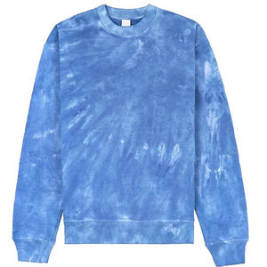 Sweat-shirt unisexe à col rond tie-dye, coupe classique, tricoté, décontracté, bleu, pour l'automne - Product Image 1