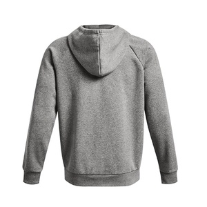เสื้อฮู้ดแบบซิปคู่สำหรับผู้ชายผ้าฝ้าย100% และโพลีเอสเตอร์สีทึบพิมพ์ลายสไตล์ลำลองถักมีฮู้ดปิด - Product Image 6