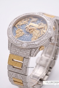Reloj Deportivo VALA'S con Mapa del Mundo, 39 mm, Analógico, Cuarzo, Cristal de Zafiro, Movimiento ETA, Correa de Acero Inoxidable, Resistente al Agua, Lujoso, Unisex - Product Image 6