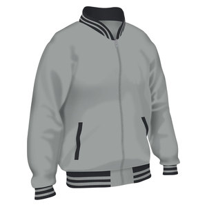 Chaqueta Varsity Azul Marino para Hombre con Ribete Azul Claro, Cierre de Cremallera Frontal, Estilo Preppy, para Otoño, Corte Regular - Product Image 6