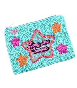 Best Supplier Pink Beaded Coin Purse Funny Face Design Zipper Pouch Seed Bead Wallet <b>Wristlet</b> Card Holder Glass Beads Money - Product Image 3