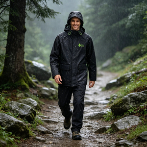 Ensemble imperméable veste et pantalon anti-pluie forte pour la randonnée, la pêche, le cyclisme, les sports de plein air, ensemble deux pièces - Product Image 2