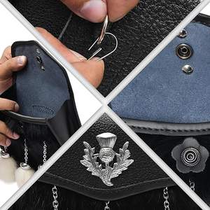 ONSTYLE SPORTS - Zapatos Escoceses Semi-Formales Sporran de Acero Inoxidable Hechos a Mano con Piel de Primera Calidad, Duraderos y Ligeros - Product Image 5