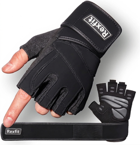 Gants d'entraînement confortables pour la musculation, la remise en forme et les sports de gym, gants de fitness professionnels Rexfit à demi-doigts - Product Image 1