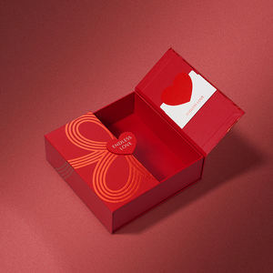 Caja de Regalo Magnética Personalizada, Caja de Embalaje Rígida de Lujo Romántica con Diseño de Corazón para el Día de San Valentín, Aniversario de Bodas - Product Image 3