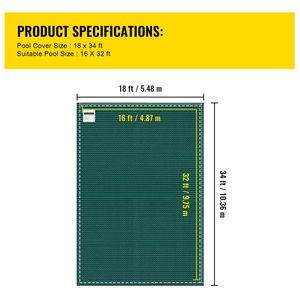 Copertura di Sicurezza Verde per Piscina 16x32 ft, Prodotto Durevole per Protezione e Sicurezza della Piscina - Product Image 4