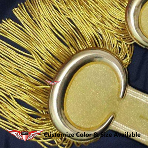 Epaulettes de Hombro de Poliéster de Alta Calidad, Estilo Napoleónico, Lujosas, Ecológicas, de Nailon, Colores Personalizados, con Flecos y Hilo de Oro - Product Image 3