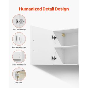 Armadio Minimalista a 2 Ripiani da Parete per Lavanderia, Organizzatore a 3 Ante con Kit Ripiani Regolabili - Product Image 6