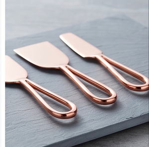 Ensemble de couteaux à fromage en cuivre, 3 pièces, outils de service en métal durables, compatibles lave-vaisselle, idéal pour la vaisselle et la restauration en hôtel - Product Image 3