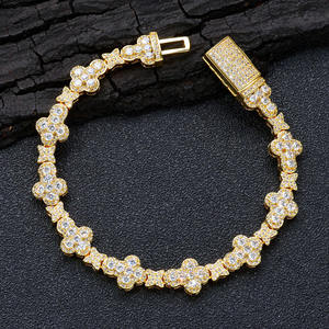 Clover Star Moissanite Bracelet 925 Silver Iced Out Designer Bracelet for <b>Men</b> and Woman - Product Image 4