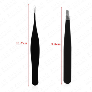 2 Piece Stainless Steel Eyebrow Tweezers Set Precision <b>Makeup</b> <b>Tool</b> for Lash Extension and Brow Shaping - Product Image 3