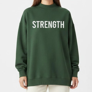 Sweat-shirt personnalisé pour femme, col montant respirant, imprimé, coupe oversize, manches longues, en coton - Product Image 2