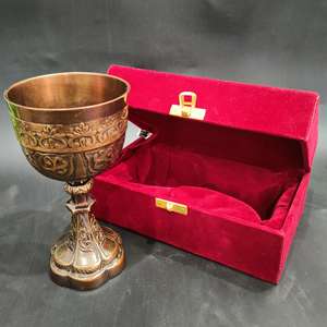 Cáliz de Bronce Antiguo, Copa Medieval con Caja de Terciopelo, Vasos para Beber, Recipiente para Bebidas, para Bodas, Decoración del Hogar, Regalo - Product Image 2