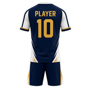 Conjunto de Uniforme de Fútbol Personalizado, Negro, Transpirable, Sublimado, de Poliéster, con Pantalones Cortos, Logotipo OEM, Ropa Deportiva - Product Image 2