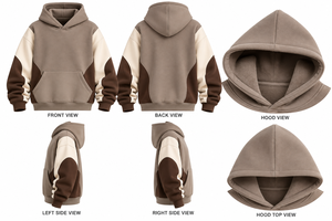 Sudadera con Capucha Oversize de Felpa 100% Algodón Ecológico Estilo Urbano con Manga Raglán y Bolsillo Canguro Unisex - Product Image 4