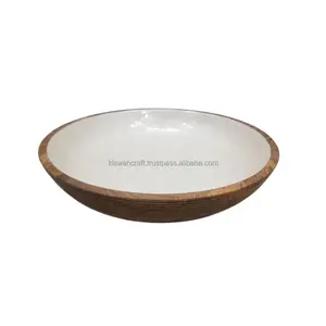 Nouveauté Bol de service en bois de forme personnalisée Écologique Luxe Élégant Grande taille Collations Articles de cuisine Vaisselle - Product Image 1