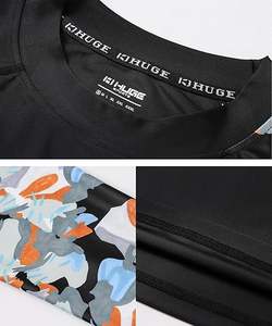 T-shirts de sport pour hommes à col rond, impression numérique personnalisée, anti-UV, séchage rapide, UPF50+, MMA, BJJ, surf, rashguard - Product Image 6